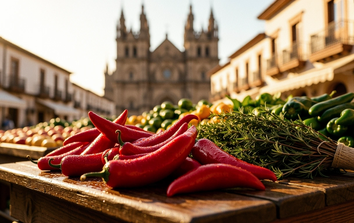 Mercado local en León al amanecer